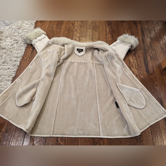 Vintage Novelti Winter White vegan Shearling & Suede Coat plus Size 3X - Picture 10 of 16